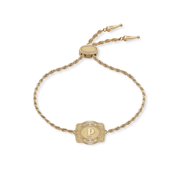 SPURWEST Ultra Mini Initial Bracelet - Gold