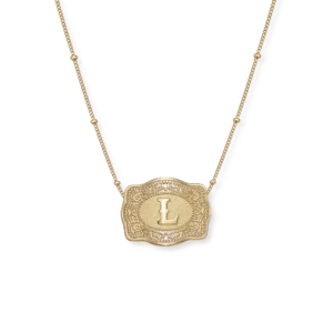 SPURWEST Standard Size Buckle Initial Necklace - Gold