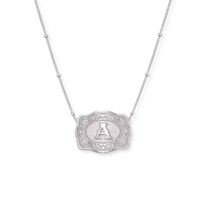 SPURWEST Standard Size Buckle Initial Necklace - Silver