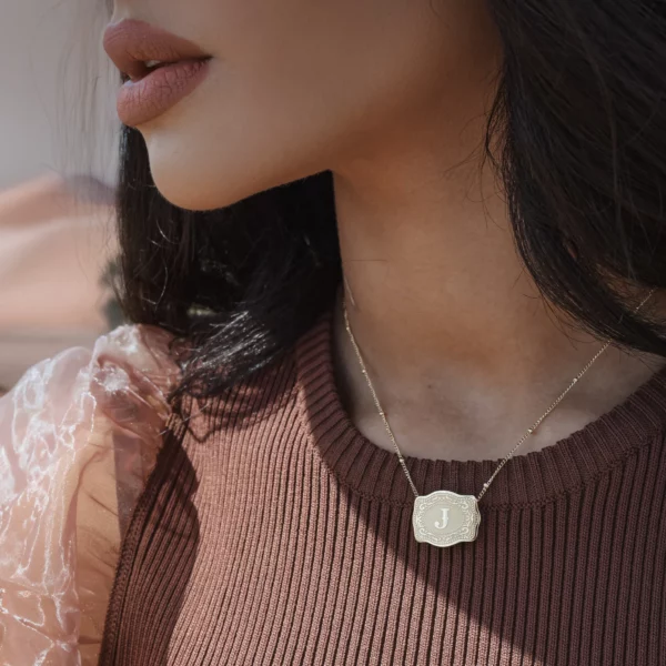 SPURWEST Standard Size Buckle Initial Necklace - Gold - Image 2