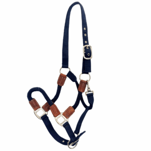 Kentucky Leather Rope Halter - Navy