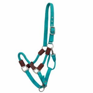 Kentucky Leather Rope Halter – Turquoise
