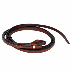 Calgary Quick Change Split Reins With Brass - Chestnut
