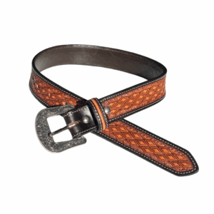Newmarket Diamond Weave Tooled Belt – #501 Childs