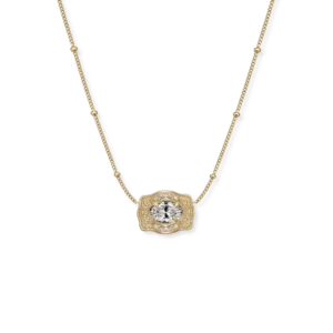 SPURWEST Ultra Mini Belt Buckle Birthstone Necklace – Gold