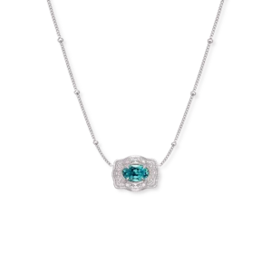 SPURWEST Ultra Mini Belt Buckle Birthstone Necklace - Silver