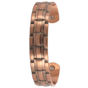 Ribbed Band Copper Magnetic Therapy Cuff Bracelet - 670