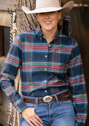 Newmarket Heritage 100% Australian Cotton Women’s Shirt – Navy Check