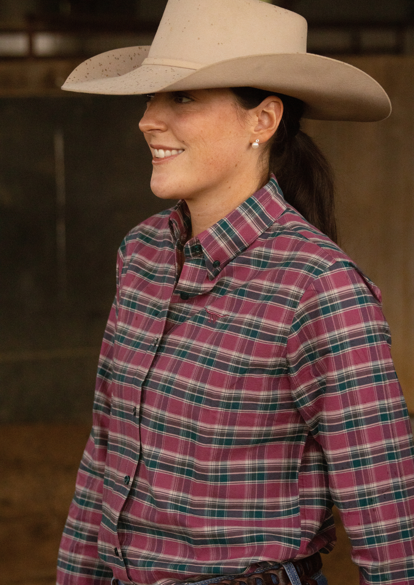 Newmarket Heritage 100% Australian Cotton Women's Shirt - Pink Check - Image 6