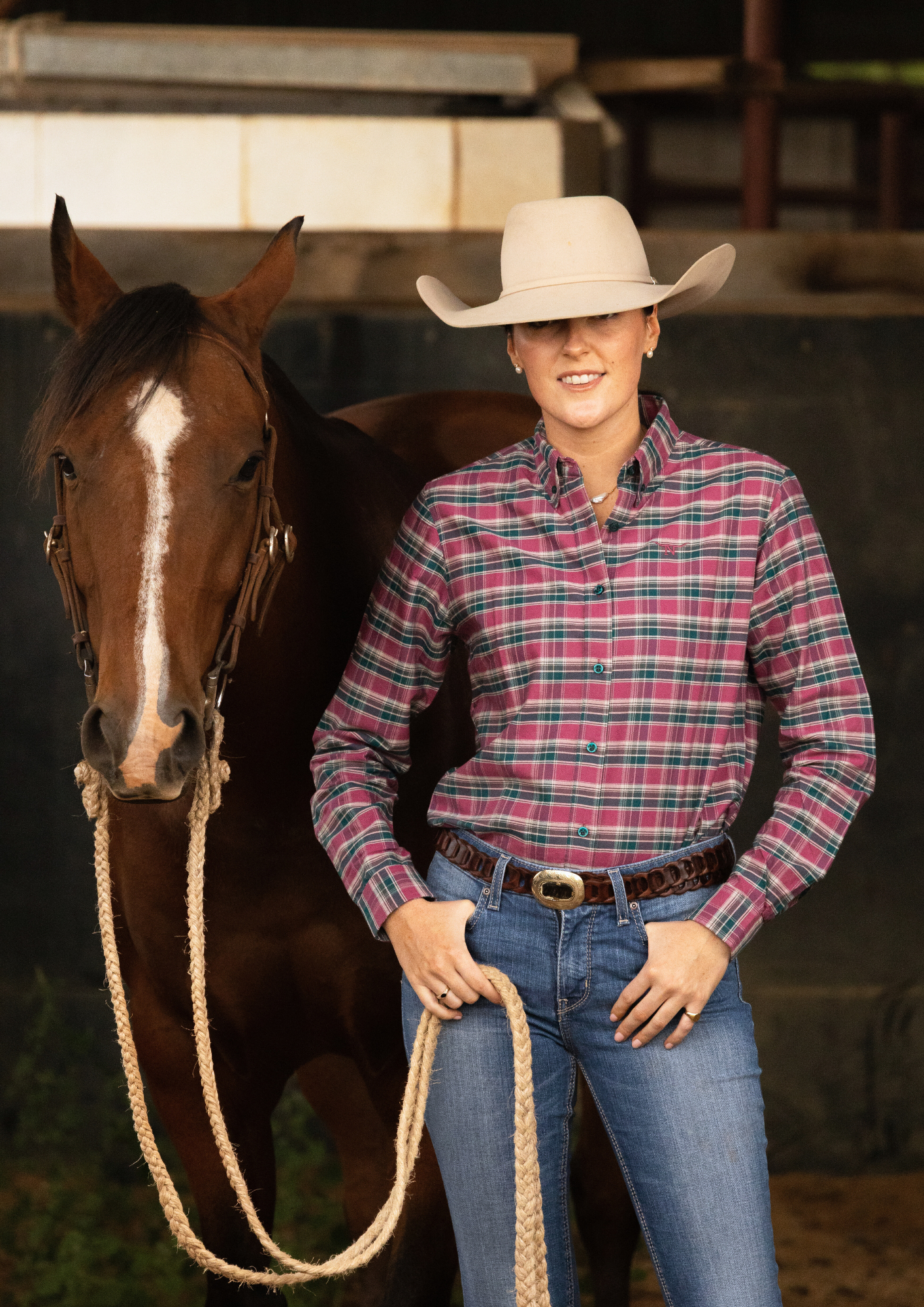 Newmarket Heritage 100% Australian Cotton Women's Shirt - Pink Check - Image 7