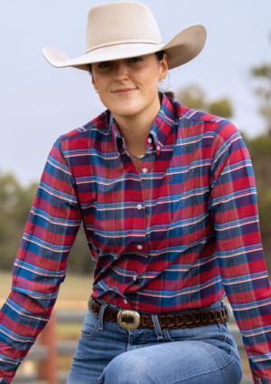 Newmarket Heritage 100% Australian Cotton Women’s Shirt – Red Check