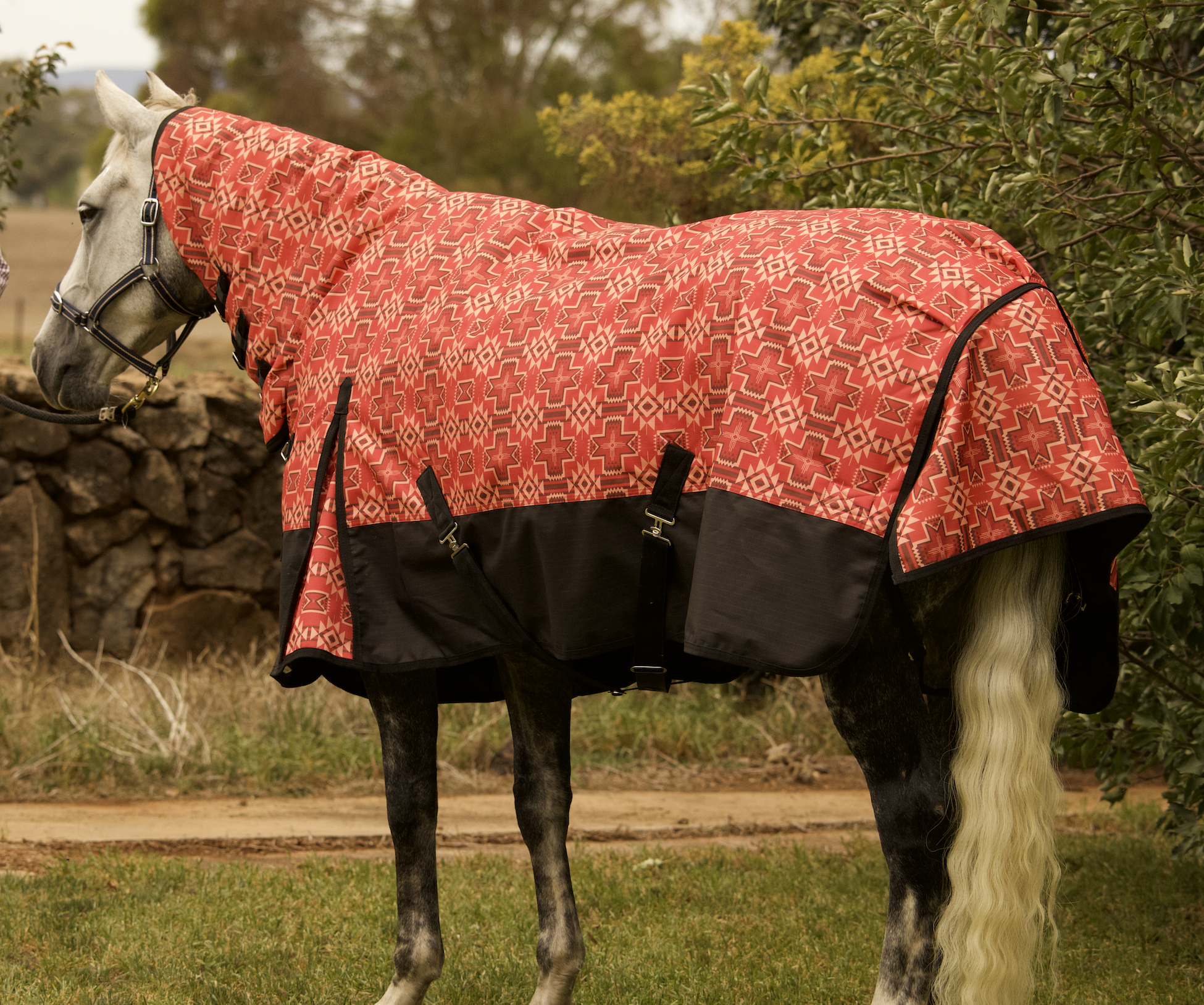 1200 Denier Red Aztec Print Synthetic Combo - Image 2