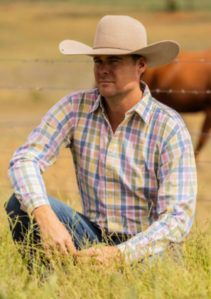 Newmarket 100% Australian Cotton Men’s Shirt – Dusty Plaid