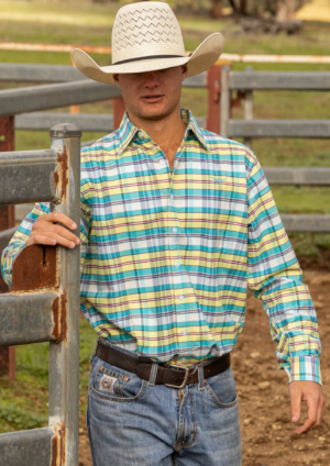 Newmarket Heritage 100% Australian Cotton Men’s Shirt – Yellow Check