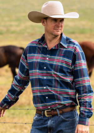 Newmarket Heritage 100% Australian Cotton Men’s Shirt – Navy Check