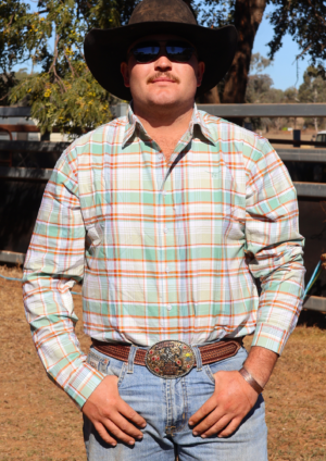 Newmarket Men’s 100% Australian Cotton Shirt – Mint/Rust
