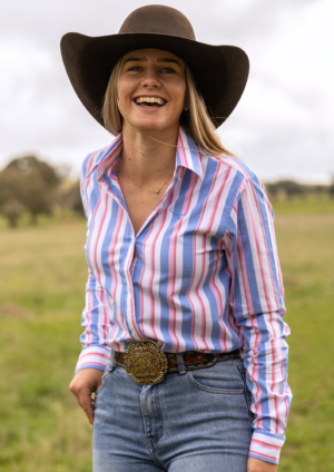 Newmarket 100% Australian Cotton Women's Shirt - Candy Stripe
