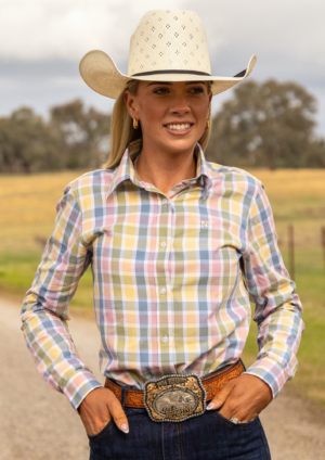 Newmarket 100% Australian Cotton Women's Shirt - Dusty Plaid