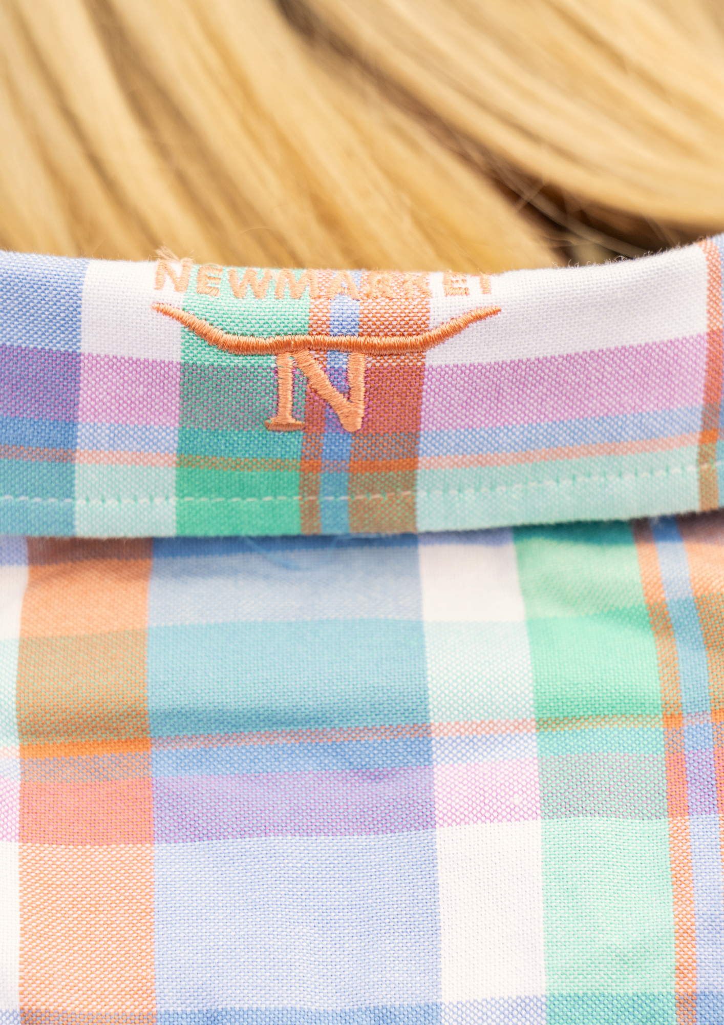 Newmarket 100% Australian Cotton Women's Shirt - Blue/Orange Plaid - Image 4