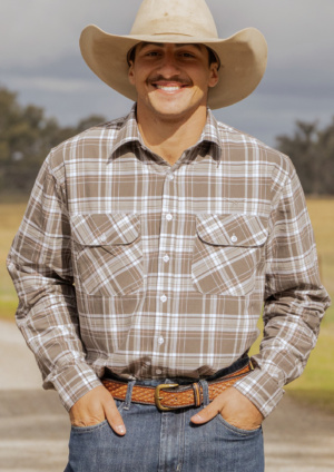Newmarket Men’s 100% Australian Cotton Shirt – Chocolate Plaid