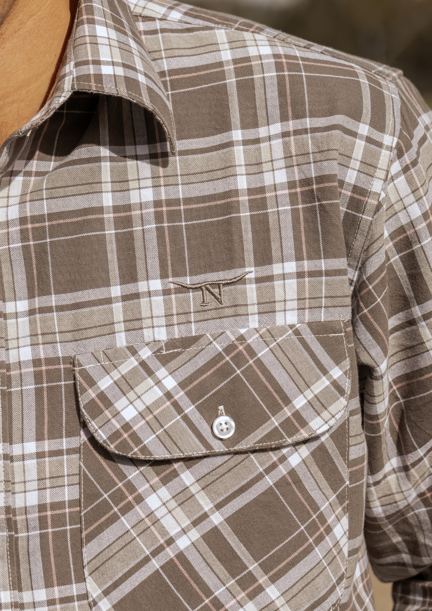 Newmarket Men’s 100% Australian Cotton Shirt – Chocolate Plaid - Image 4
