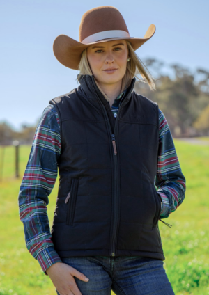 Newmarket Women’s Longreach Puffer Vest – Black