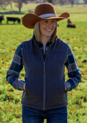 Newmarket Women’s Longreach Puffer Vest – Charcoal
