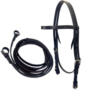 Calgary Plain Western Bridle With Matching Reins - #2612
