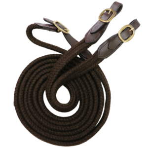 Calgary Cotton Reins with Brass Buckle Ends - Brown